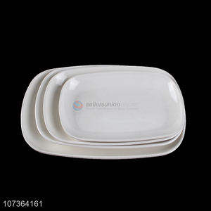 New Design Rectangle Melamine Plates White Tableware