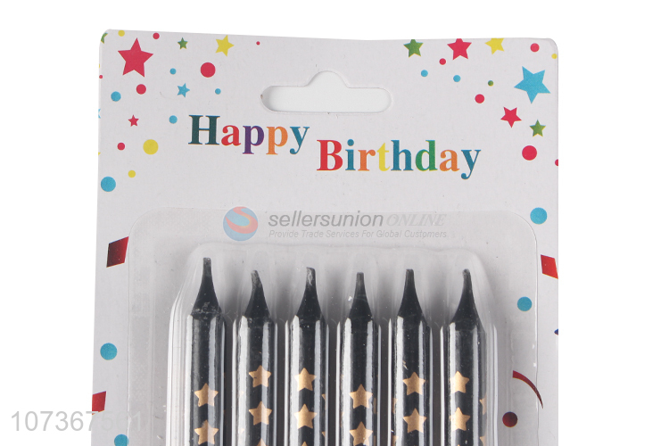 Lowest Price Star Pattern Birthday Cake Decoration Candles In Holder