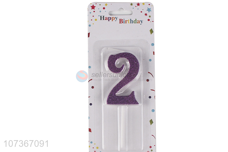 China Factory Glitter Number Cake Candles For Birthday Party