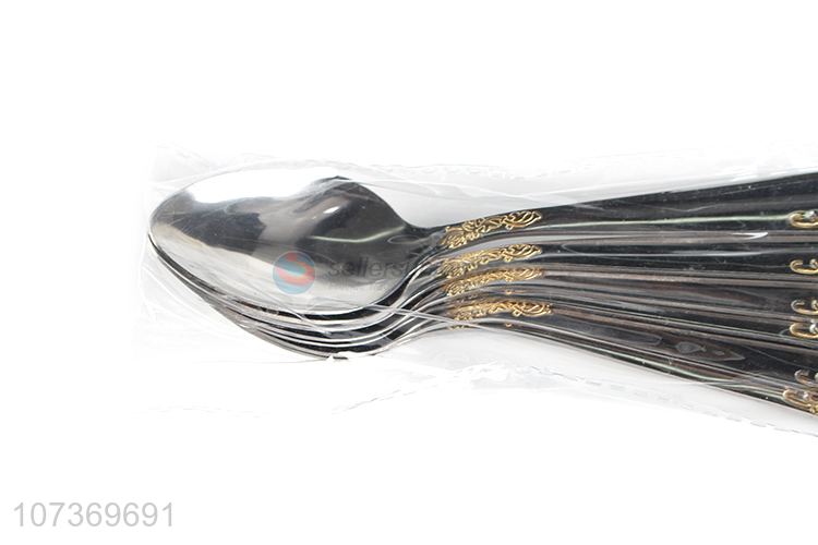 Promotional cheap metal flatware set stainless steel dinner spoon