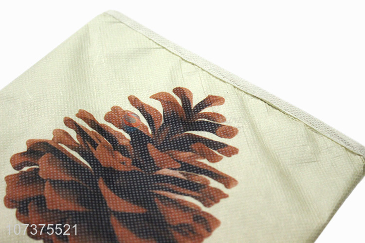 Factory wholesale pinecone printed folding nonwoven storage box home storage bins