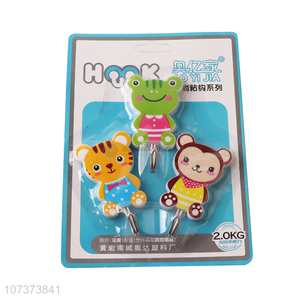 China factory cartoon self adhesive wall hooks multi-function plastic sticky hook