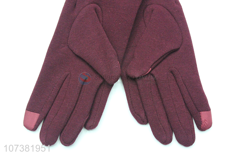 Custom Ladies Comfortable Mirco Velvet Gloves Winter Gloves