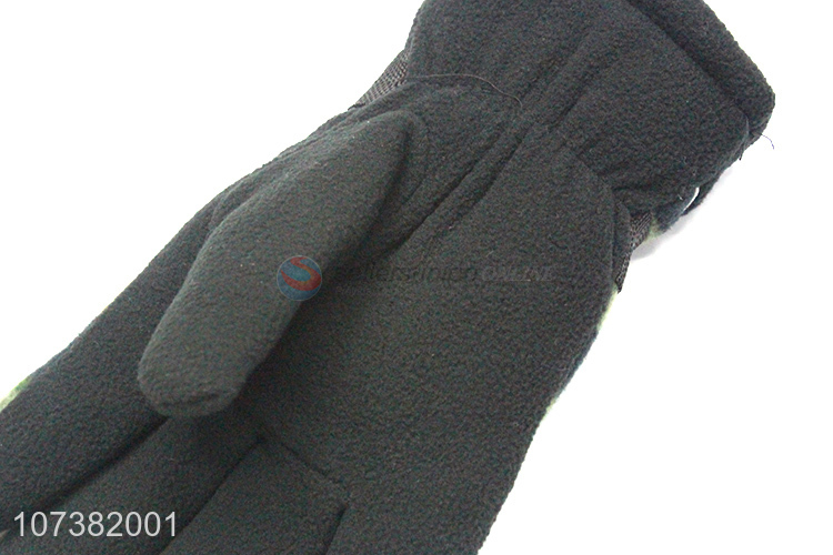 Hot Sale Custom Camouflage Color Polar Fleece Gloves For Men
