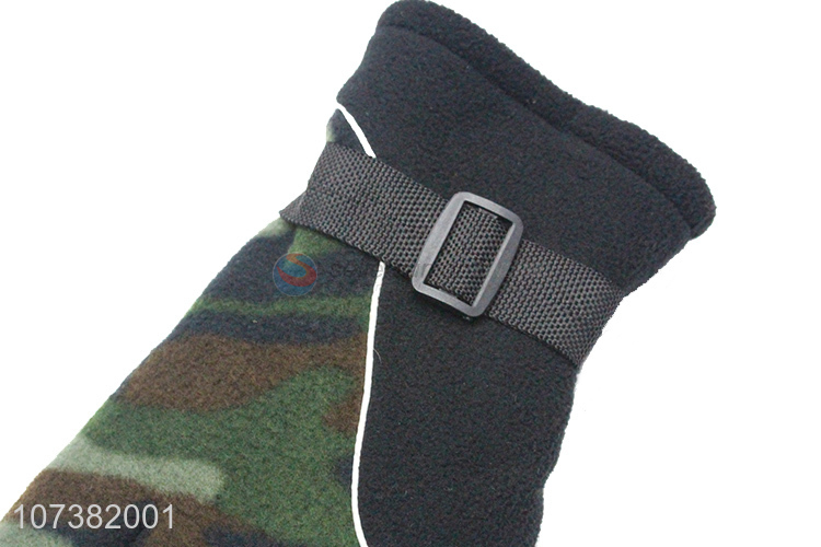 Hot Sale Custom Camouflage Color Polar Fleece Gloves For Men