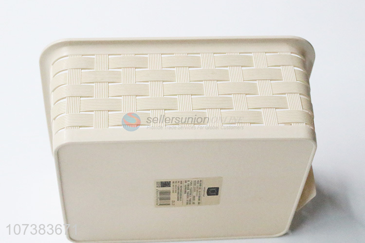 Good Quality Plastic Woven Storage Basket With Cover