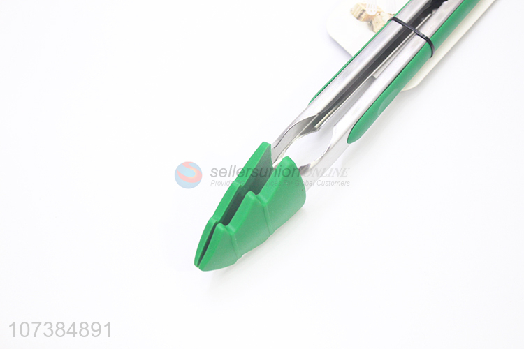 High quality 9 inch food grade stainless steel kitchen tongs serving tongs