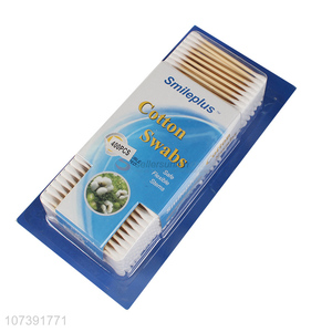 Premium Quality 400 Count Wooden Stick Double Tipped Cotton Swabs