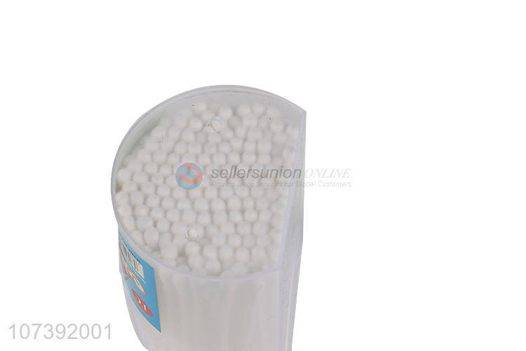 Cheap Disposable Double Tipped Cotton Swabs In Transparent Plastic Box