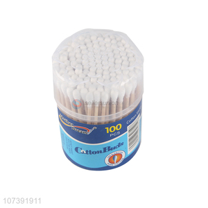 High Sales Eco-Friendly Double Heads Wooden Stick Disposable Cotton Swabs