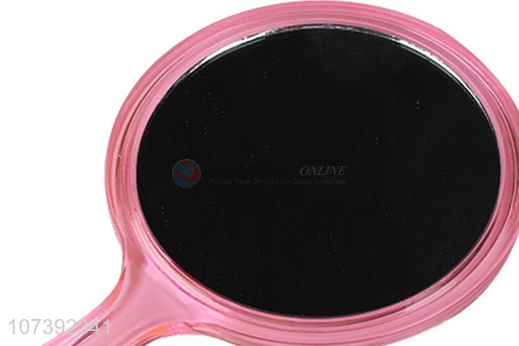 New Product Candy Color Round Single Side Plastic Handheld Mirror