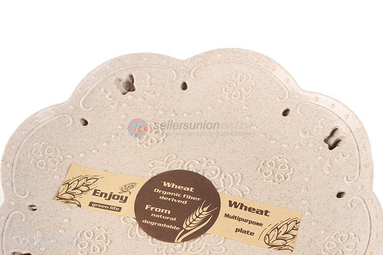 Best Price Food Grade Wheat Straw Fiber Tableware Dishes Fruit Food Plate