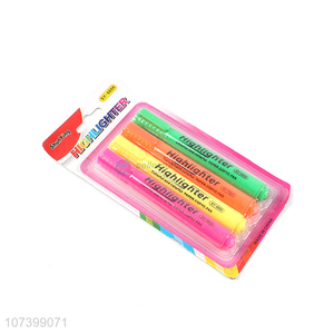 China factory quick dry non-toxic plastic highlighter pen set