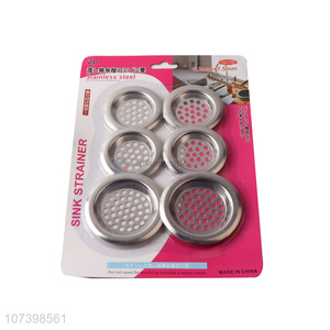 Factory Wholesale 6 Pieces Stainless Steel Sink Strainer