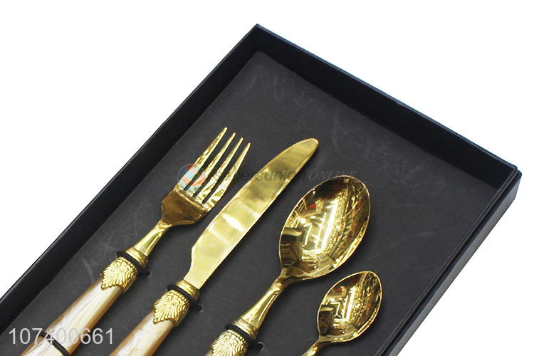 Reasonable price acrylic stainless steel flatware set for wedding party decoration