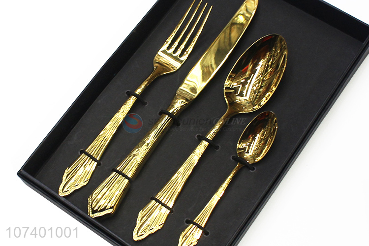 Best sale luxury stainless steel cutlery metal tableware set