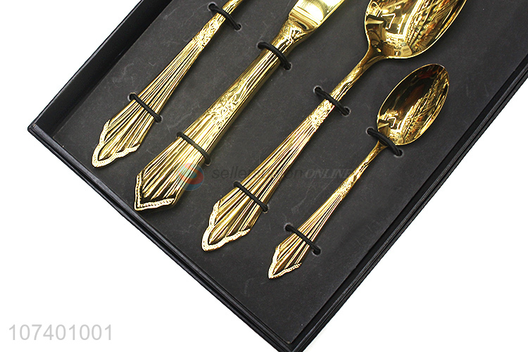 Best sale luxury stainless steel cutlery metal tableware set