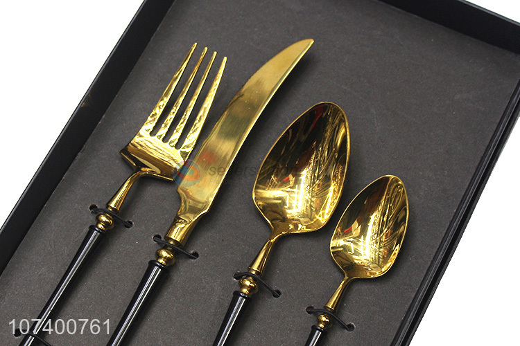 China supplier luxury stainless steel cutlery metal tableware set