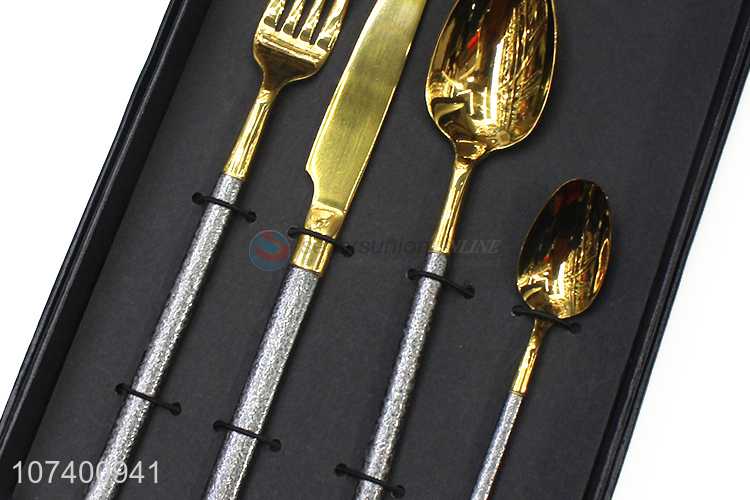 New style colorful luxury stainless steel cutlery metal tableware set