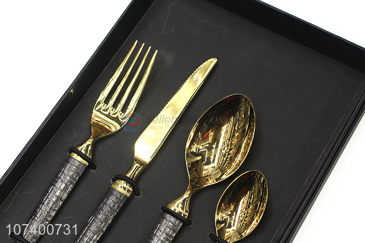 Hot products high-end metal flatware set for western restaurant