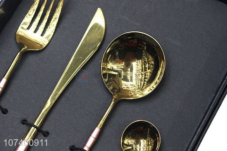 Unique design high-end metal flatware set for western restaurant