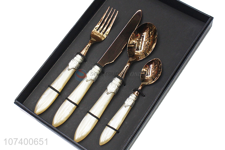 Hot sale upscale acrylic stainless steel tableware cutlery gift box