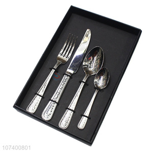 Latest design deluxe stainless steel cutlery metal dinnerware set