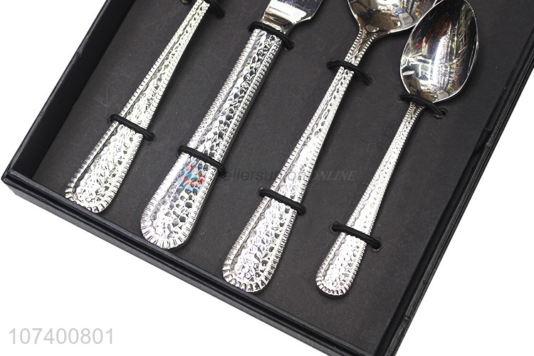 Latest design deluxe stainless steel cutlery metal dinnerware set