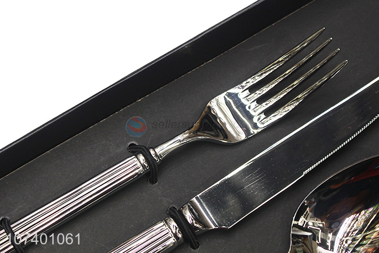 Fashion upscale luxury stainless steel cutlery metal tableware set