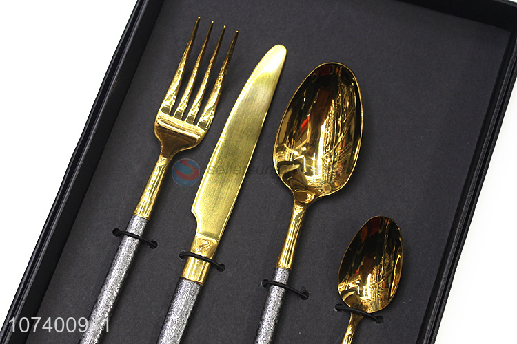 New style colorful luxury stainless steel cutlery metal tableware set