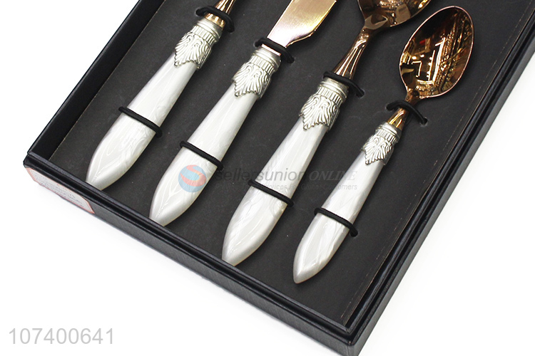 Suitable price luxury acrylic stainless steel cutlery metal tableware set