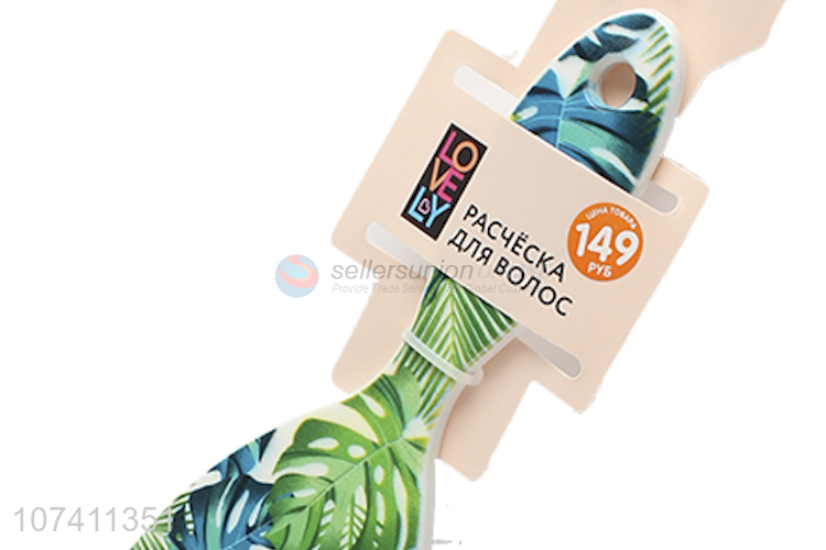 Personalized design green leaf printed massage comb air cushion comb