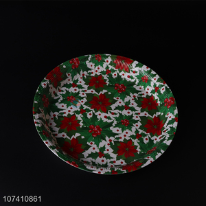 Popular product round christmas style plate for dinner