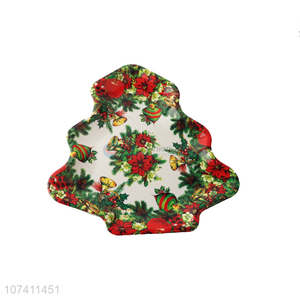 Popular product christmas tree shape plastic plate