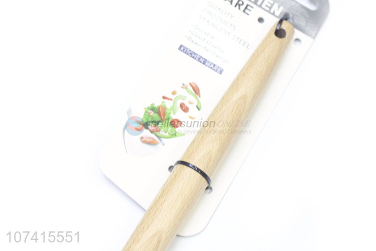 New Product Kitchenware Wooden Handle Silicone Small Leakage Ladle