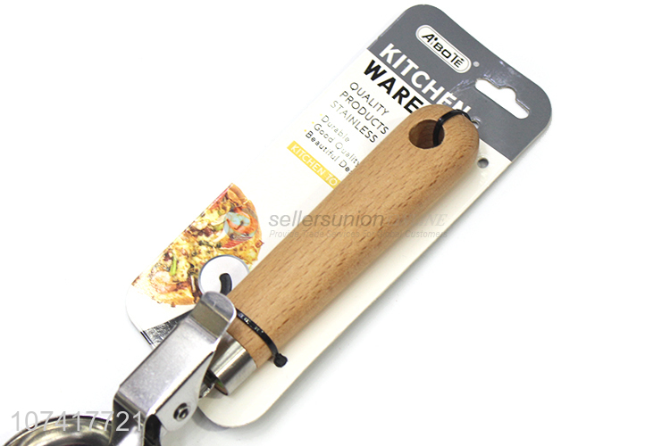 Hot Sale Stainless Steel Ice Cream Scoop With Wooden Handle