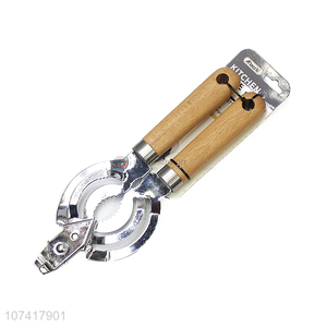 High Quality Multipurpose Can Opener With Wooden Handle