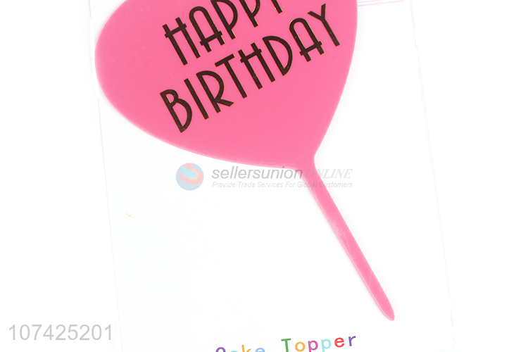 Wholesale heart shape plastic cake topper for birthday cake decoration