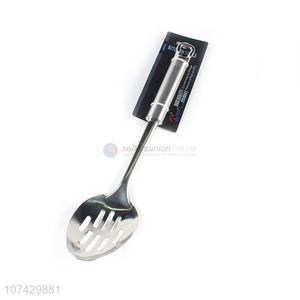 Factory price stainless steel kichenware slotted spoon with long handle