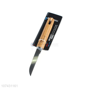 High Quality Stainless Steel Bamboo Handle Kitchen Fruit Knife