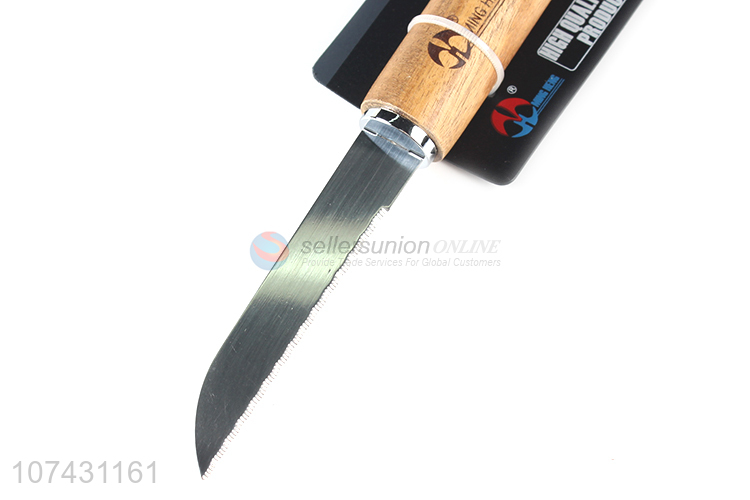 High Quality Stainless Steel Bamboo Handle Kitchen Fruit Knife