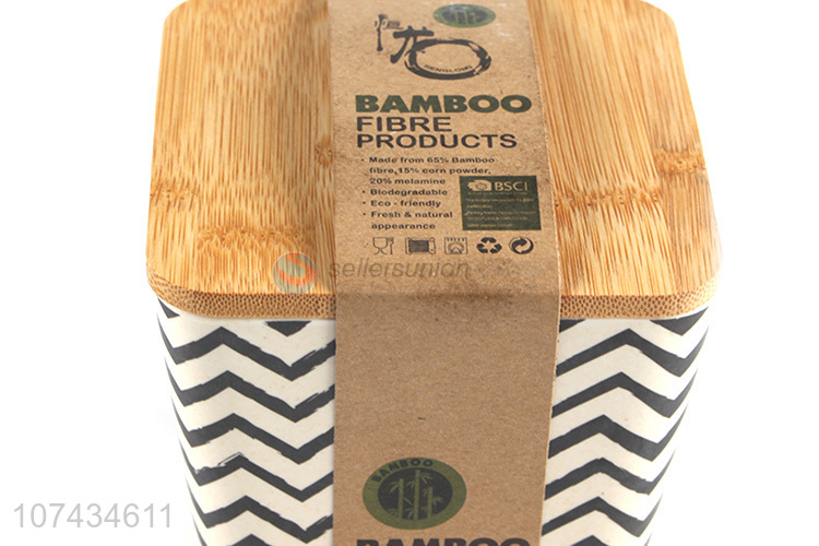 Fashion Design Bamboo Fibre Sealed Jar With Bamboo Lid