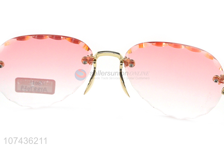 Excellent quality fashion gradient ladies sunglasses frameless sunglasses