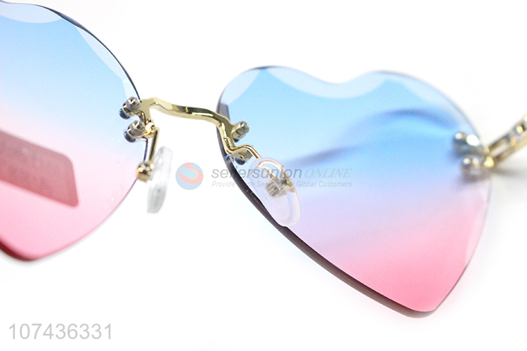 Recent design fashion gradient ladies sunglasses frameless sunglasses