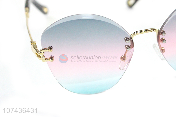 China supplier personalized women frameless sunglasses gradient sunglasses