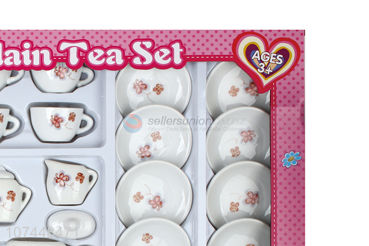 Low price porcelain tea set toy drinkware play for kids