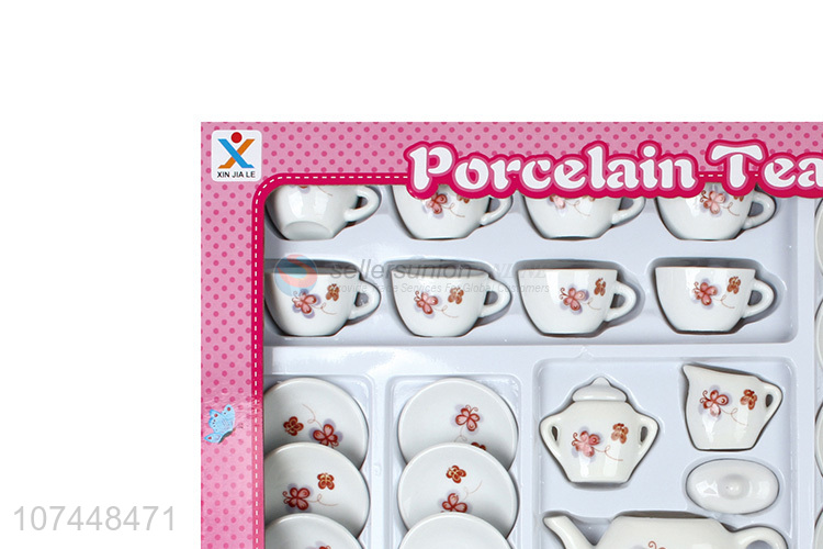 Low price porcelain tea set toy drinkware play for kids