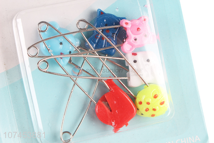 Wholesale 6 Pieces Cartoon Animal Safety Pin Set