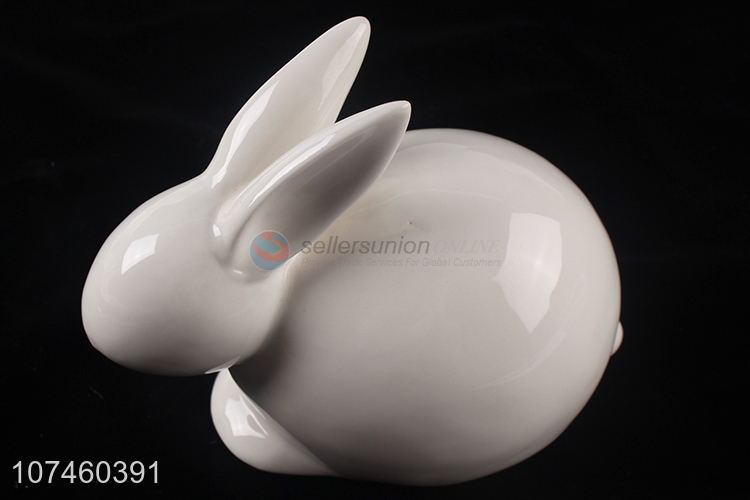 Wholesale Home Decor Cute Rabbit Ceramic Crafts Ornaments