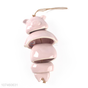 Cartoon Pig Ceramic Wind Chimes Fashion Home Decoration